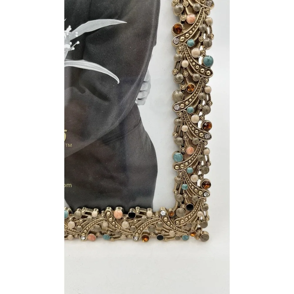 Fetco Home Decor Wedding Picture Frame 8 X 10 Gold Tone Bejeweled Bedazzled New